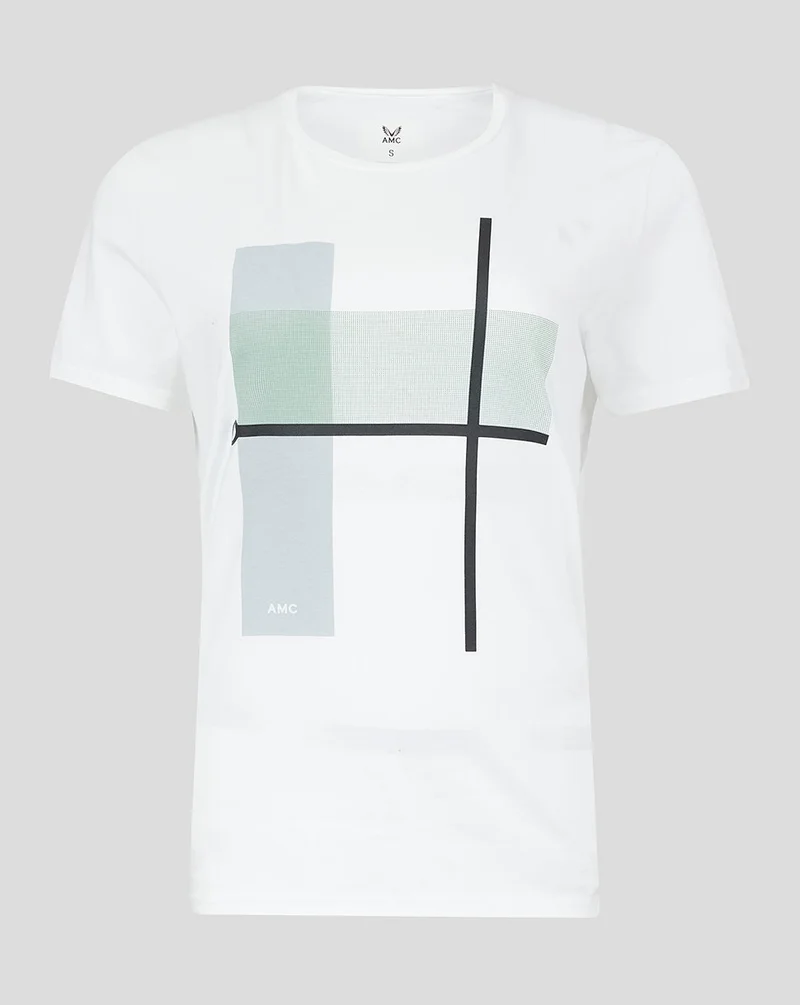 CASTORE Women's AMC Abstract Court Print T-shirt - White, Tennis Court Print T-shirt for Women